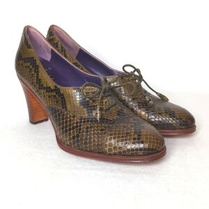 Carmina Shoemaker Goodyear Snakeskin Python Leather Heeled Booties UK6 US8.5‎